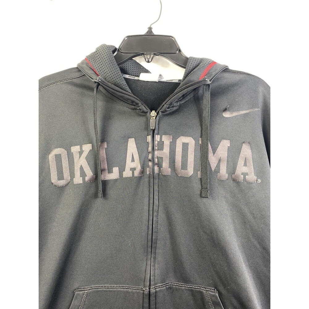 Nike Mens Size Medium Jacket OU Oklahoma Sooners Full Zip Hoodie Therma-Fit